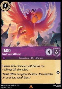 Iago - Giant Spectral Parrot 7ARI-49 Rare Excellent Englisch