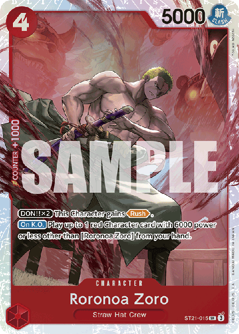 Roronoa Zoro (ST21-015) (V.1) ST-21 Super Rare Poor Englisch
