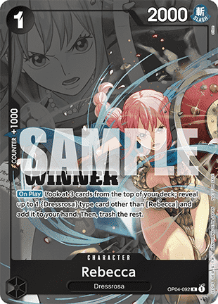 Rebecca (OP04-092) (V.2) UP Rare Excellent Englisch