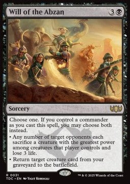 Will of the Abzan TDC-31 Rare Near Mint Englisch
