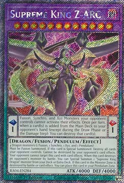 Oberster König Z-ARC RA04-DE284 Platinum Secret Rare Near Mint Deutsch 1. Auflage