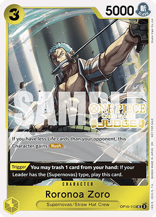 Roronoa Zoro (OP10-113) JDG Uncommon Near Mint Englisch