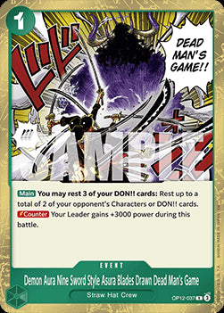 Demon Aura Nine Sword Style Asura Blades Drawn Dead Man's Game (OP12-037) (V.1) OP12 Rare Boosterfrisch Englisch