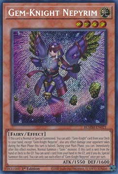 Edelstein-Ritterin Nepyrim (V.1) BLMM-021 Secret Rare Good Deutsch 1. Auflage