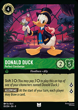 Donald Duck - Perfekter Gentleman 9FAB-85 Uncommon Boosterfrisch Deutsch