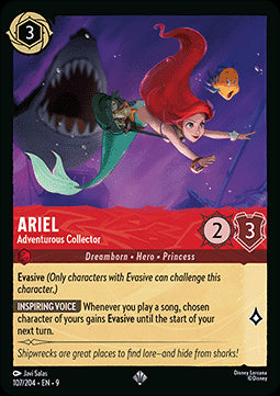 Arielle - Abenteuerlustige Sammlerin (V.1) 9FAB-107 Super Rare Boosterfrisch Deutsch Foil