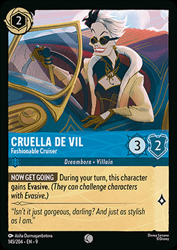 Cruella De Vil - Modische Cruiserin 9FAB-145 Common Boosterfrisch Deutsch Foil