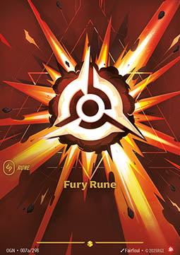 Fury Rune (V.2) OGN-007a Showcase Near Mint Englisch Foil