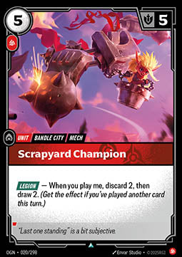 Scrapyard Champion OGN-020 Uncommon Boosterfrisch Englisch