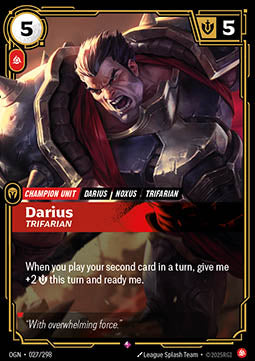 Darius, Trifarian (V.1) OGN-027 Rare Near Mint Englisch Foil