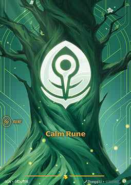 Calm Rune OGN-042a Showcase Near Mint Englisch Foil
