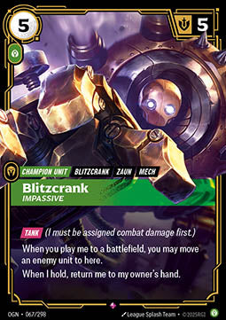 Blitzcrank, Impassive OGN-067 Rare Excellent Englisch Foil