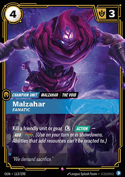 Malzahar, Fanatic OGN-113 Rare Near Mint Englisch Foil