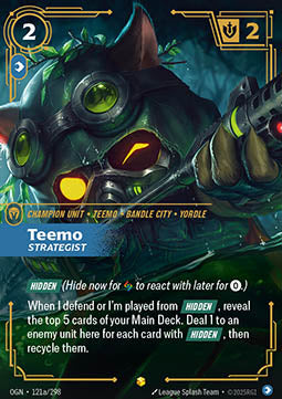 Teemo, Strategist (V.2) OGN-121a Showcase Near Mint Englisch Foil