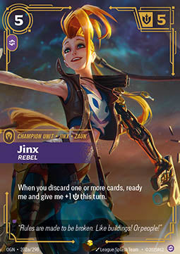 Jinx, Rebel (V.2) OGN-202a Showcase Near Mint Englisch Foil