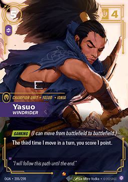 Yasuo, Windrider (V.1) OGN-205 Epic Good Englisch Foil