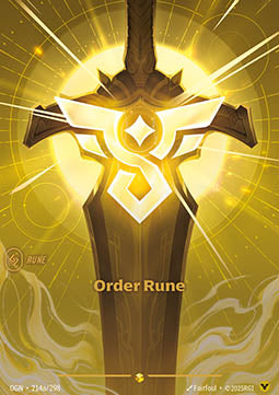 Order Rune (V.2) OGN-214a Showcase Near Mint Englisch Foil