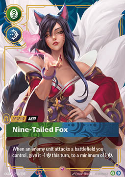 Ahri, Nine-Tailed Fox OGN-255 Rare Boosterfrisch Englisch Foil