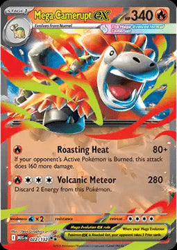 Mega Camerupt ex MEG-022 Double Rare Near Mint Deutsch