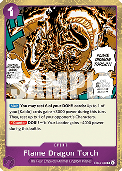 Flame Dragon Torch (EB04-040) OP14 Rare Near Mint Englisch