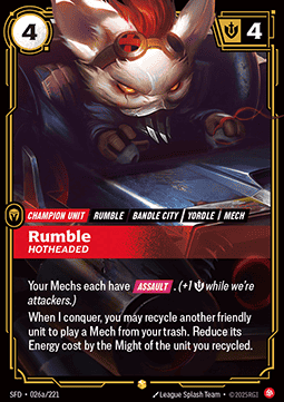 Rumble, Hotheaded (V.2) SFD-026a Showcase Excellent Englisch Foil