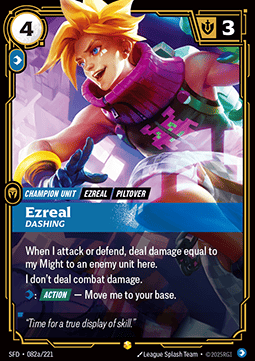 Ezreal, Dashing (V.2) SFD-082a Showcase Near Mint Englisch Foil