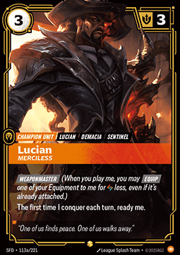 Lucian, Merciless (V.2) SFD-113a Showcase Near Mint Englisch Foil