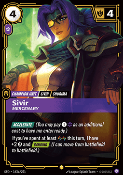 Sivir, Mercenary (V.2) SFD-143a Showcase Near Mint Englisch Foil
