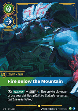 Ornn, Fire Below the Mountain (V.2) SFD-244 Showcase Near Mint Englisch Foil