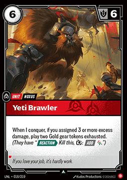 Yeti Brawler UNL-018 Uncommon NM Englisch