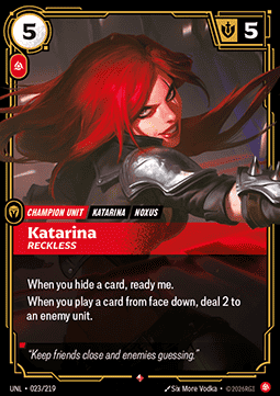 Katarina, Reckless UNL-023 Rare NM Englisch Foil