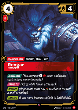 Rengar, Unseen (V.1) UNL-024 Rare NM Englisch Foil
