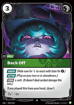 Back Off UNL-042 Uncommon NM Englisch
