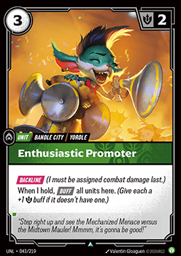 Enthusiastic Promoter UNL-043 Uncommon NM Englisch Foil