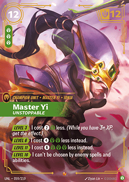 Master Yi, Unstoppable (V.1) UNL-059 Epic NM Englisch Foil