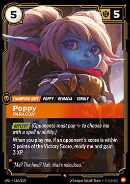 Poppy, Paragon (V.1) UNL-116 Rare NM Englisch Foil