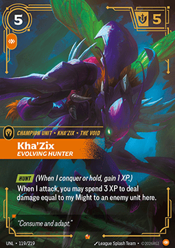Kha'Zix, Evolving Hunter (V.1) UNL-119 Epic NM Englisch Foil