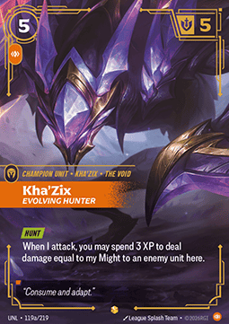 Kha'Zix, Evolving Hunter (V.2) UNL-119a Showcase Near Mint Englisch Foil