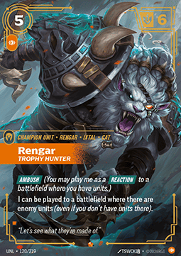 Rengar, Trophy Hunter (V.1) UNL-120 Epic NM Englisch Foil