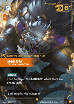 Rengar, Trophy Hunter (V.2) UNL-120a Showcase Near Mint Englisch Foil