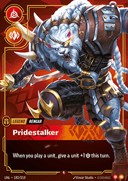 Rengar, Pridestalker (V.1) UNL-183 Rare NM Englisch Foil
