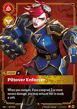 Vi, Piltover Enforcer (V.1) UNL-187 Rare NM Englisch Foil