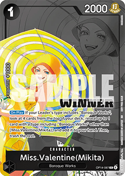 Miss.Valentine(Mikita) (OP14-087) WC Rare Near Mint Englisch