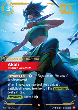 Akali, Deadly Weapon (V.1) VEN-021 Epic Near Mint Englisch Foil