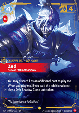 Zed, From the Shadows (V.2) VEN-023a Showcase Near Mint Englisch Foil