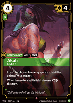 Akali, Silent (V.1) VEN-038 Rare Near Mint Englisch Foil