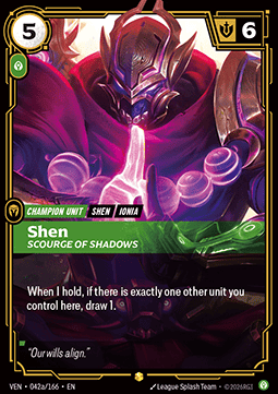 Shen, Scourge of Shadows (V.2) VEN-042a Showcase Near Mint Englisch Foil