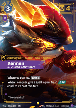 Kennen, Storm of Shuriken VEN-113a Showcase Boosterfrisch Englisch Foil