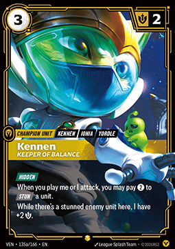 Kennen, Keeper of Balance (V.2) VEN-135a Showcase Near Mint Englisch Foil