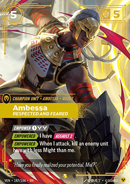 Ambessa, Respected and Feared VEN-187 Showcase Boosterfrisch Englisch Foil